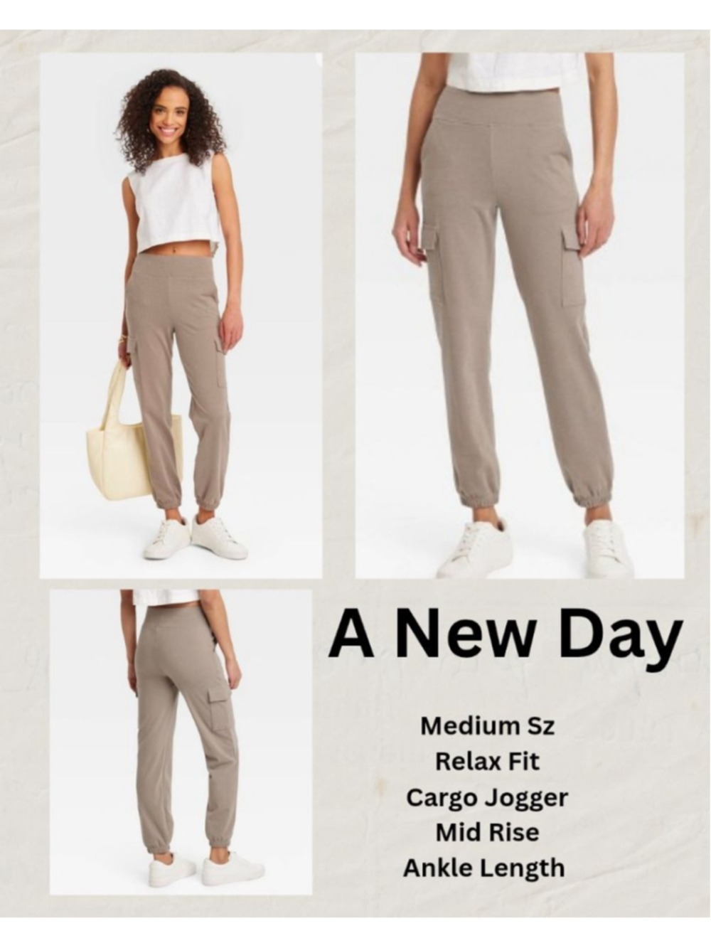 A new Day Relaxed Fit Cargo Jogger Pants Size Medium
